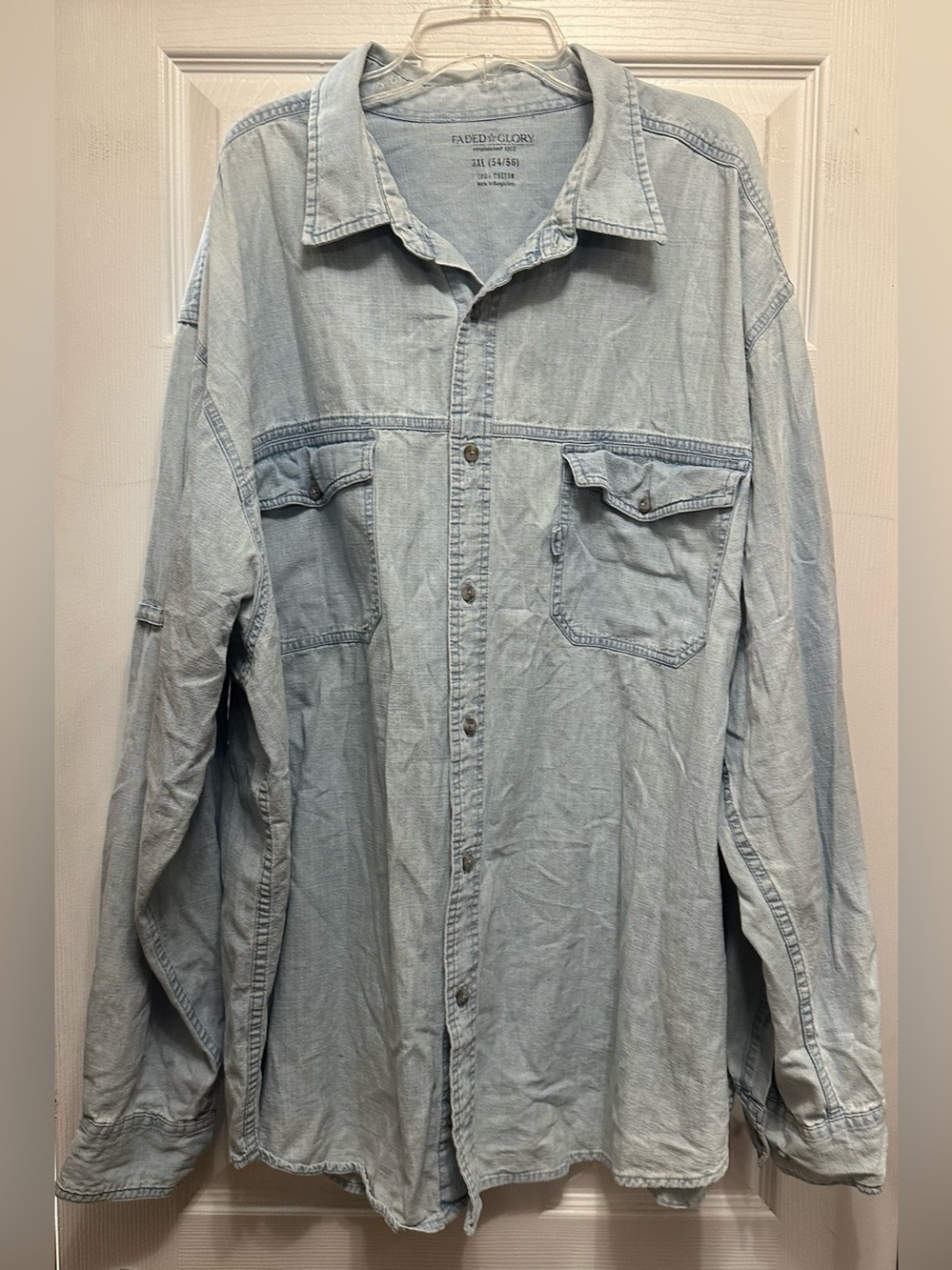 Faded Glory Light Blue Denim Shirt Jacket